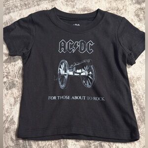 AC/DC Kids Black Tee with Cannon Graphic